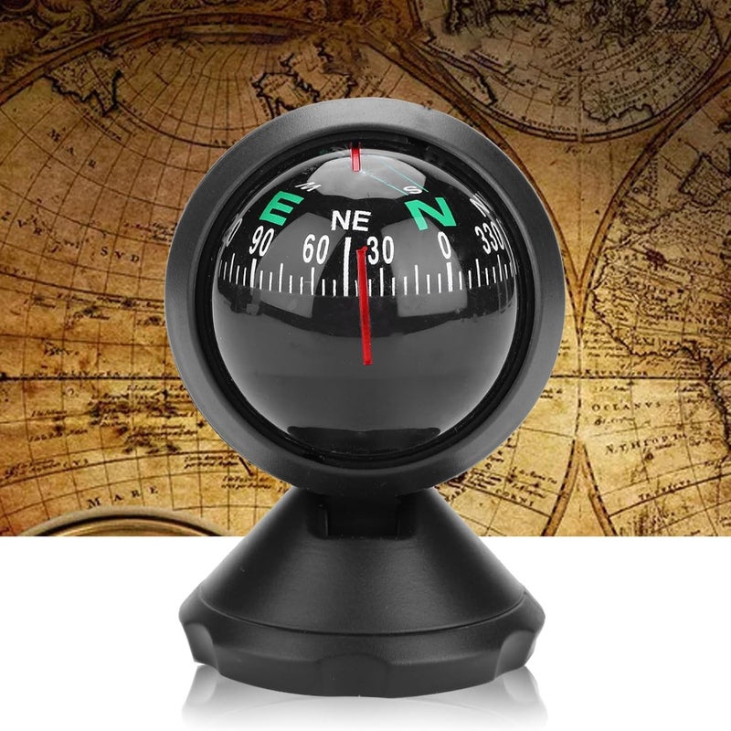 Yechiry Black Marine Compass, Boat Compass with Adhesive Base, Adjustable Mounting Bracket Easy to Read Dial Fast Response Sturdy Durable for Vehicle Truck - Image 5